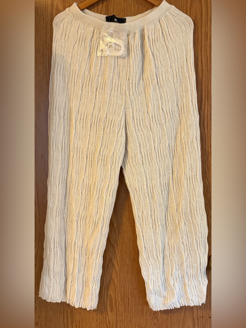 Peruvian Connection Cream Textured Knit Leggings - Ribbed Knit